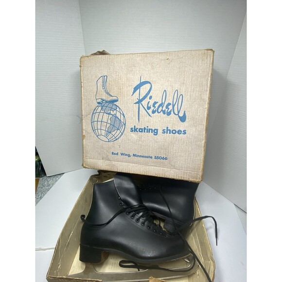 VTG  Reidell Men\'s Rare Black 216  OP Ice Skating Shoes Red Wing Size 9.5 Box main image 10